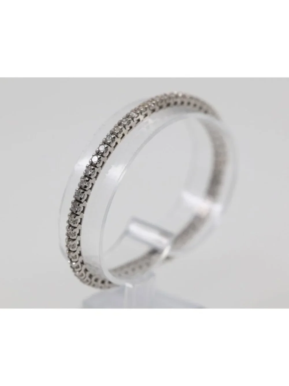 14K Solid White Gold Designer Round Cut Diamond Tennis Link Bracelet - 7